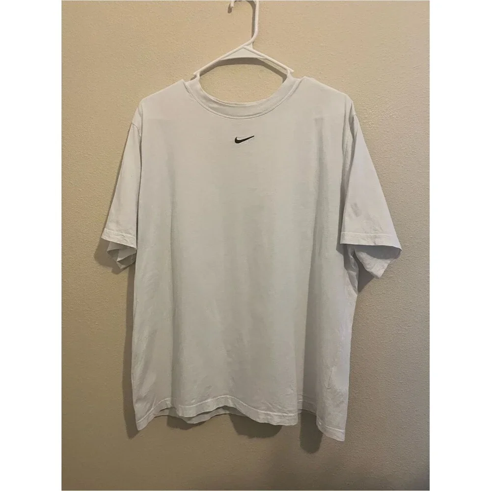 Nike White Short Sleeve Tee with Black Swoosh